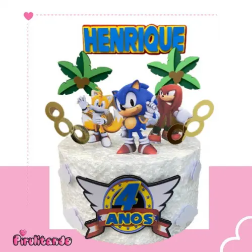 Topo de Bolo Sonic
