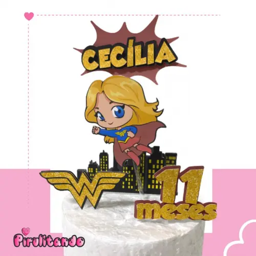 Kit Festa Só Um Bolinho Supergilr / Mulher Maravilha
