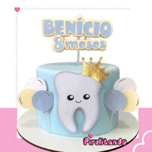 Topo de Bolo Dentinho Meu Primeiro Dente