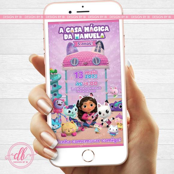 Convite a Casa Mágica da Gabby Digital Virtual Whatsapp