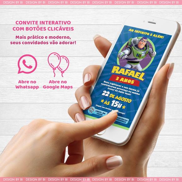 Convite Buzz Lightyear Interativo Whatsapp Virtual Combotões