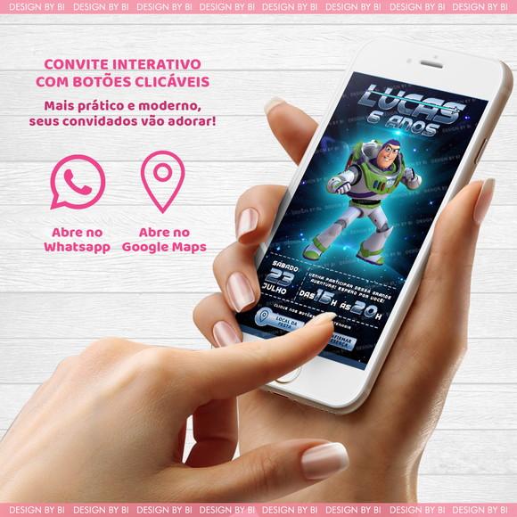 Convite Buzz Lightyear Interativo Whatsapp Virtual Combotões