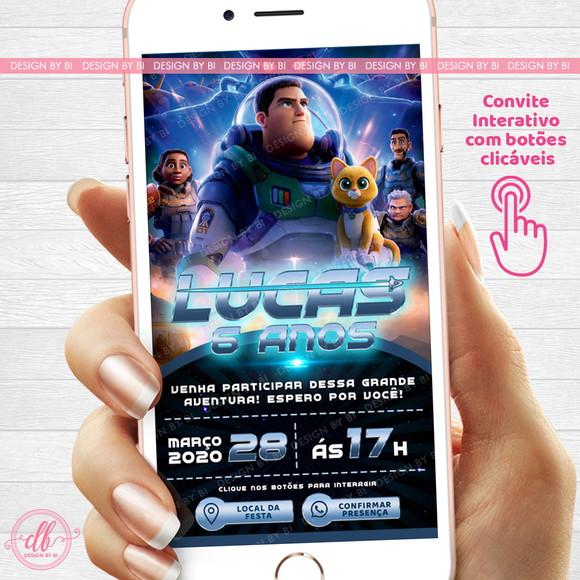 Convite Buzz Lightyear Interativo Whatsapp Virtual Combotões