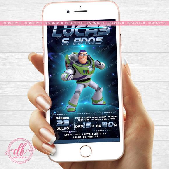 Convite Buzz Lightyear Toy Story Digital Whatsapp Virtual