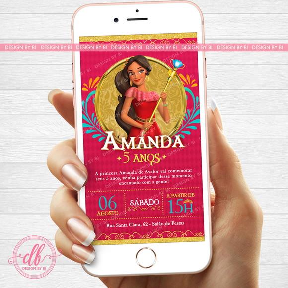 Convite Elena de Avalor Digital Whatsapp