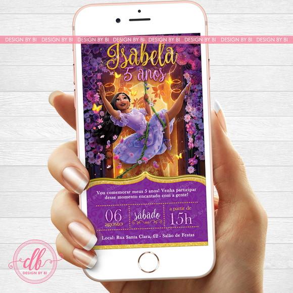Convite Encanto Disney Isabela Digital Whatsapp Virtual
