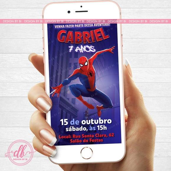 Convite Homem Aranha Digital Virtual Whatsapp