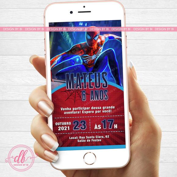 Convite Homem Aranha Digital Virtual Whatsapp