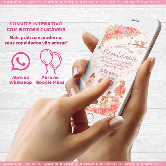 Convite Jardim Encantado Digital Virtual Whatsapp Interativo
