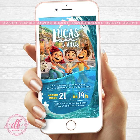 Convite Luca Disney Pixar Digital Whatsapp Virtual