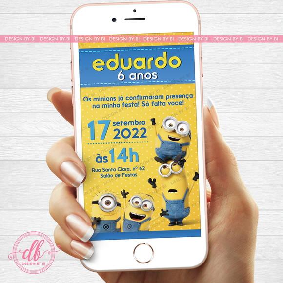 Convite Minions Virtual Digital Whatsapp