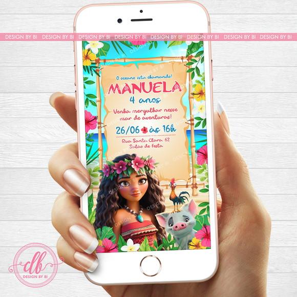 Convite Moana Digital Virtual Whatsapp