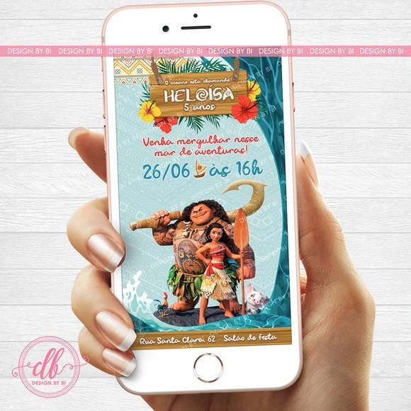 Convite Moana Digital Virtual Whatsapp