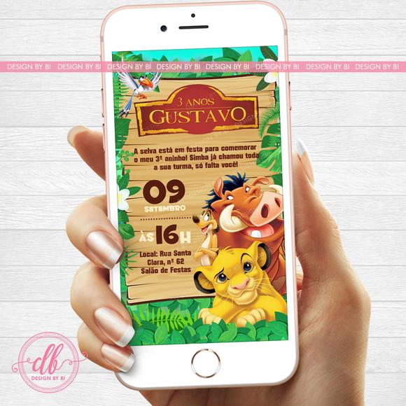 Convite Rei Leão Simba Digital Virtual Whatsapp