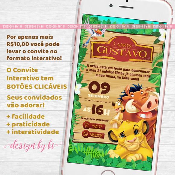 Convite Rei Leão Simba Digital Virtual Whatsapp