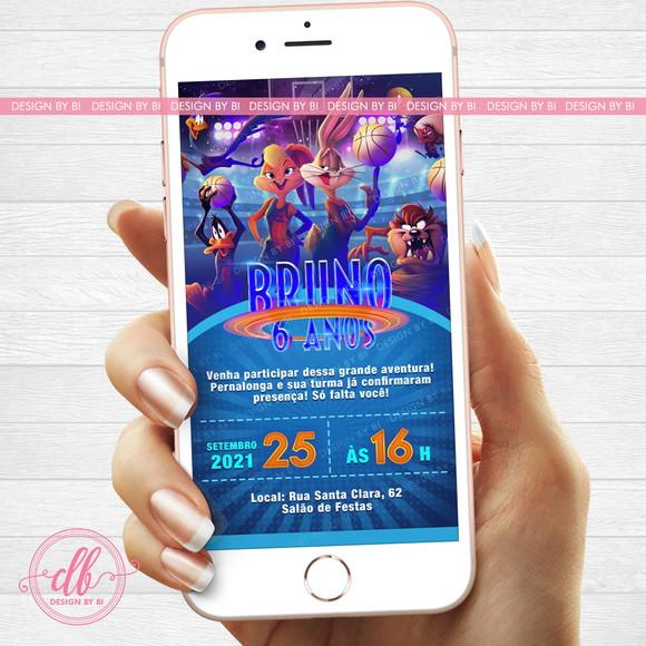 Convite Space Jam Digital Virtual Whatsapp