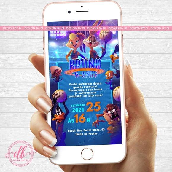 Convite Space Jam Digital Virtual Whatsapp