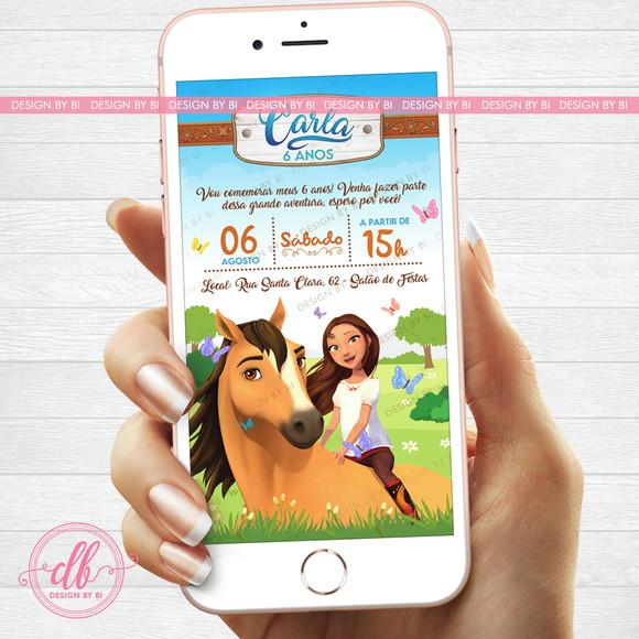 Convite Spirit o Corcel Indomável Digital Virtual Whatsapp
