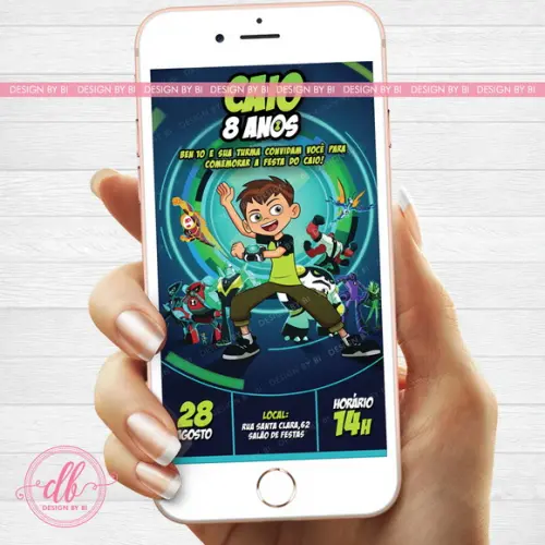 Convite Ben10 Digital Virtual Whatsapp
