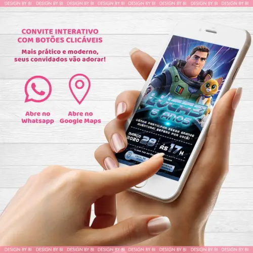 Convite Buzz Lightyear Interativo Whatsapp Virtual Combotões