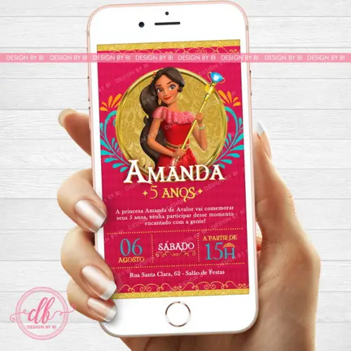 Convite Elena de Avalor Digital Whatsapp