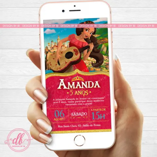 Convite Elena de Avalor Digital Whatsapp