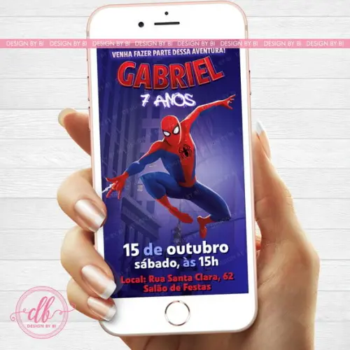 Convite Homem Aranha Digital Virtual Whatsapp