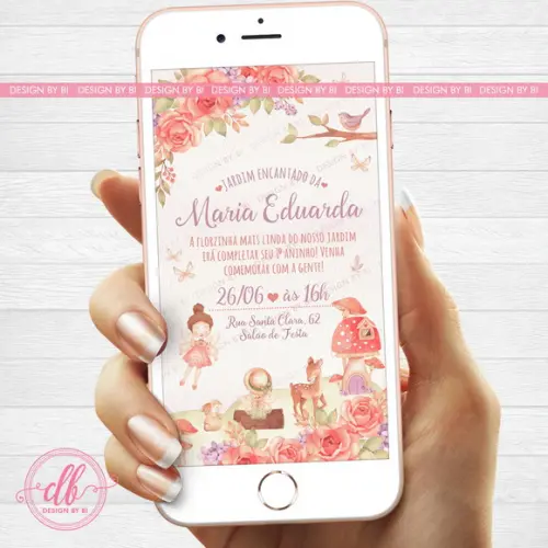 Convite Jardim Encantado Digital Virtual Whatsapp