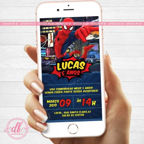 Convite Homem Aranha Digital Virtual Whatsapp