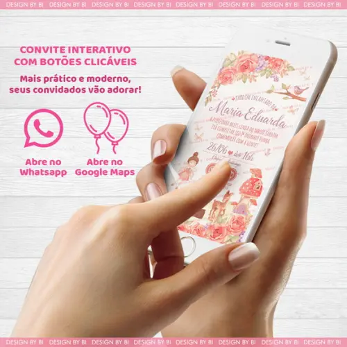 Convite Jardim Encantado Digital Virtual Whatsapp Interativo