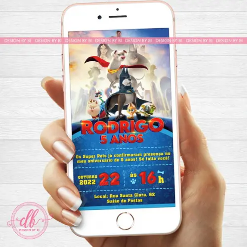Convite Liga dos Super Pets Digital Virtual Whatsapp