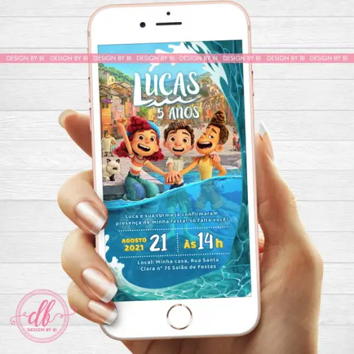 Convite Luca Disney Pixar Digital Whatsapp Virtual