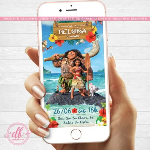 Convite Moana Digital Virtual Whatsapp