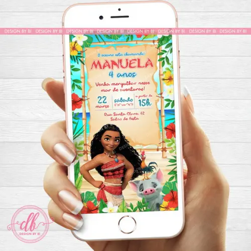 Convite Moana Digital Virtual Whatsapp