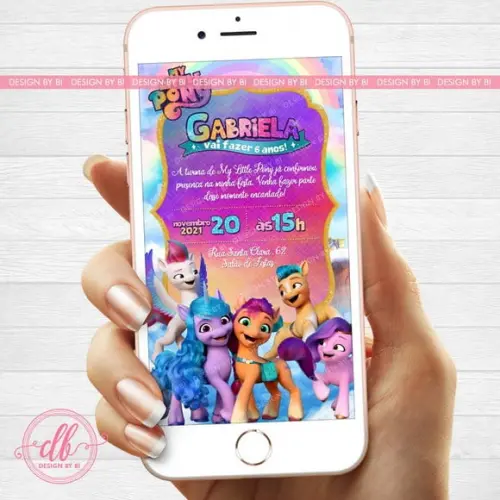 Convite My Little Pony Virtual Digital Whatsapp