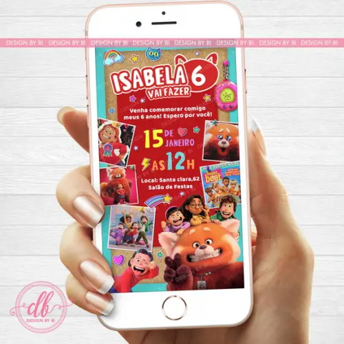 Convite Red Crescer É Uma Fera Disney Virtual Whatsapp
