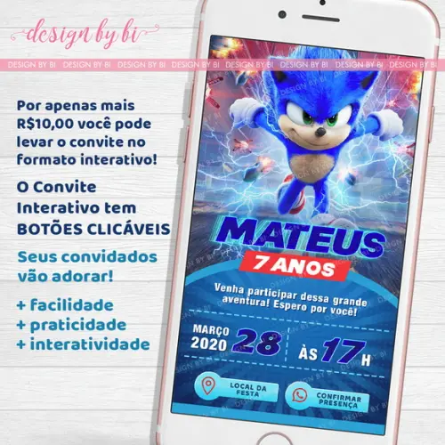 Convite Sonic Digital Virtual Whatsapp