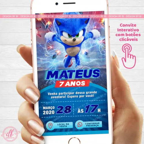Convite Sonic Digital Virtual Whatsapp Interativo