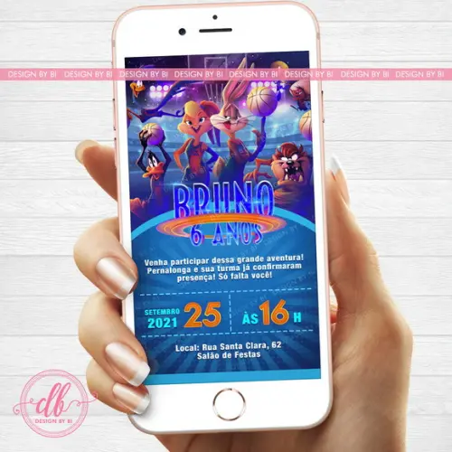 Convite Space Jam Digital Virtual Whatsapp