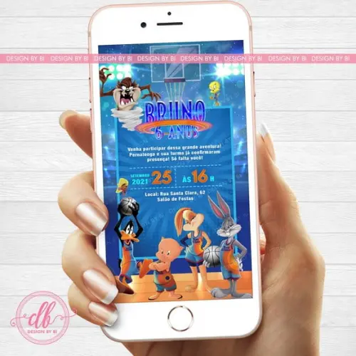 Convite Space Jam Digital Virtual Whatsapp