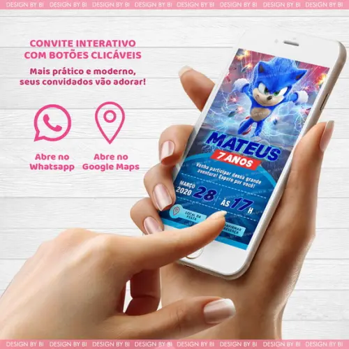 Convite Sonic Digital Virtual Whatsapp Interativo