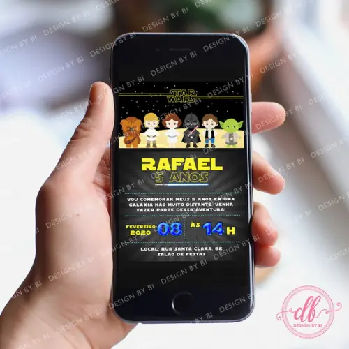 Convite Star Wars Digital Whatsapp