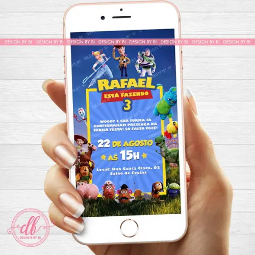 Convite Toy Story Digital Virtual Whatsapp