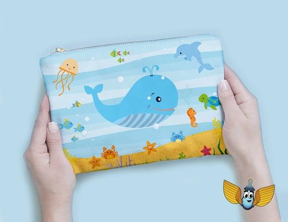 Necessaire Fundo do Mar Peixinhos