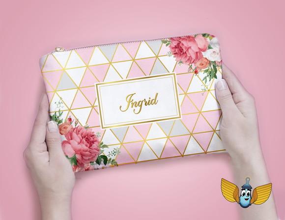 Necessaire Floral Geometrica