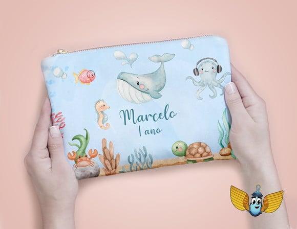 Necessaire Fundo do Mar Aquarela