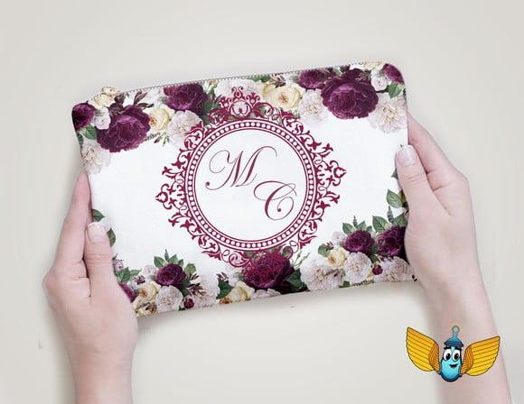 Necessaire Casamento Flores Marsala