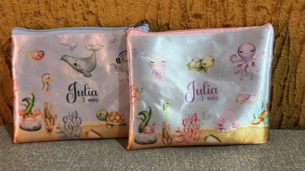 Necessaire Personalizada Fundo do Mar Meninas | Lembrancinha Fest
