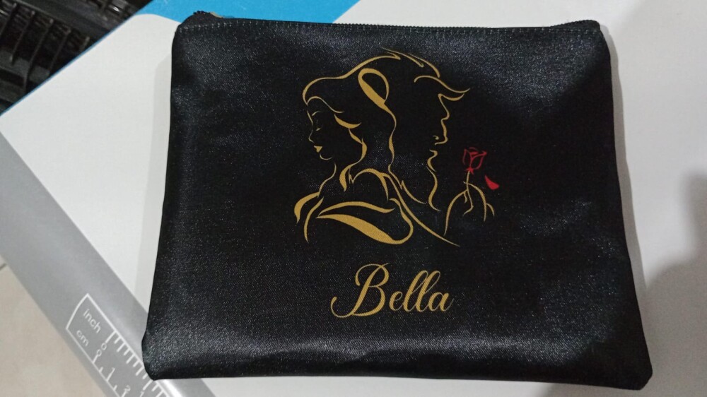 Necessaire Personalizada Bela e Fera Preta | Lembrancinha Festa I