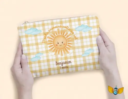 Necessaire Primeira Volta ao Sol Xadrez